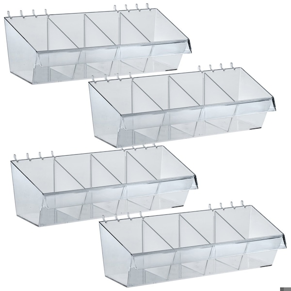 Azar Displays 13'' Divider Bin, 12 Dividers, 4PK 556114-4PK-W12D - main